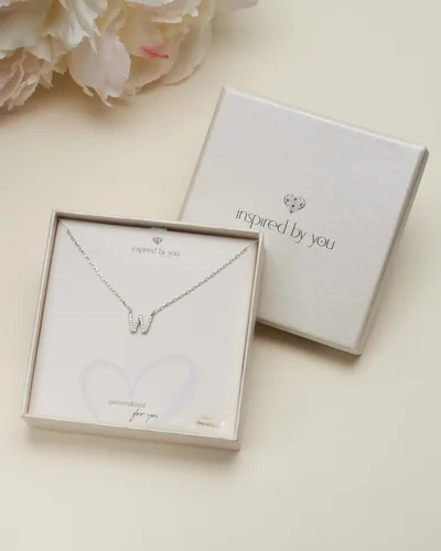 Vista 3 de INSPIRED BY YOU. Collar de letras para mujer - Collar de cadena de cable con dije de cristal con inicial