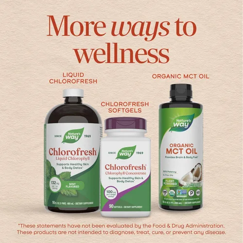 Vista 7 de Nature's Way Chlorofresh, clorofila líquida, apoya la piel saludable y la desintoxicación del cuerpo*, suplemento desodorante interno*, apoya
