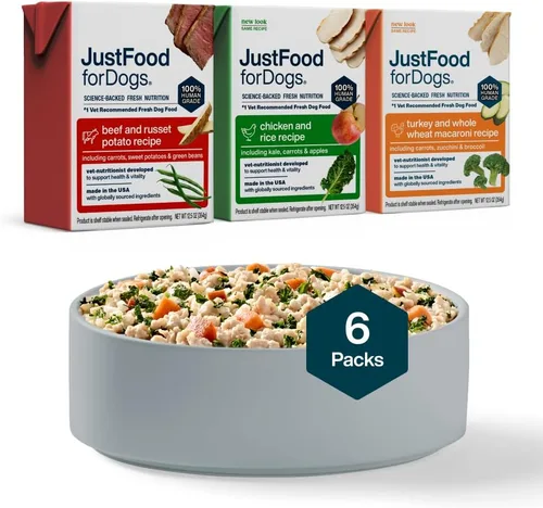 Vista 16 de JustFoodForDogs Pantry Fresh - Paquete variado de comida húmeda para perros, comida completa o complemento alimenticio para perros, recetas