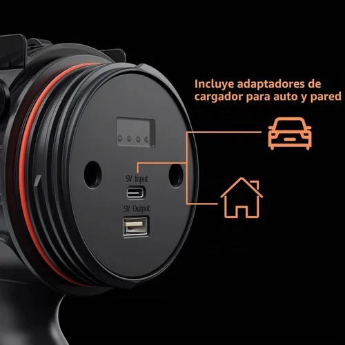 Vista 6 de BUYSIGHT Turbo 2000000LM - Linterna recargable con foco IP67, resistente a los impactos, soporte plegable, filtro rojo, impermeable, lámpara de caza