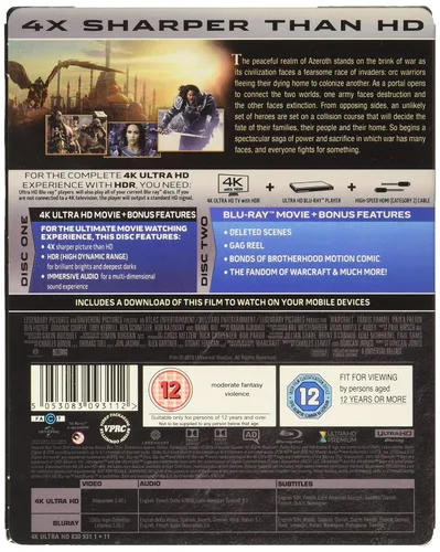 Vista 2 de Warcraft The Beginning (4K UHD Blu-ray + Blu-ray + Digital Download)