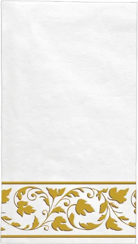 Vista 2 de Toallas de invitados de color blanco con hojas doradas, 8 x 4 pulgadas (paquete de 24) – Servilletas ultrasuaves y elegantes, perfectas