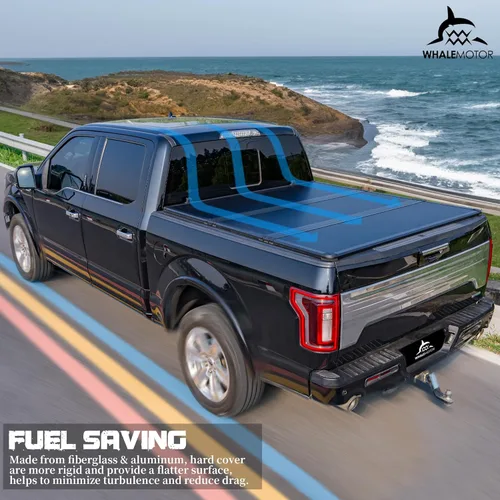 Vista 8 de Cubierta para cama de camioneta plegable dura compatible con Ford Super Duty 6.8 pies de caja estándar, 1999-2025 F250 F350 F-250 F-350