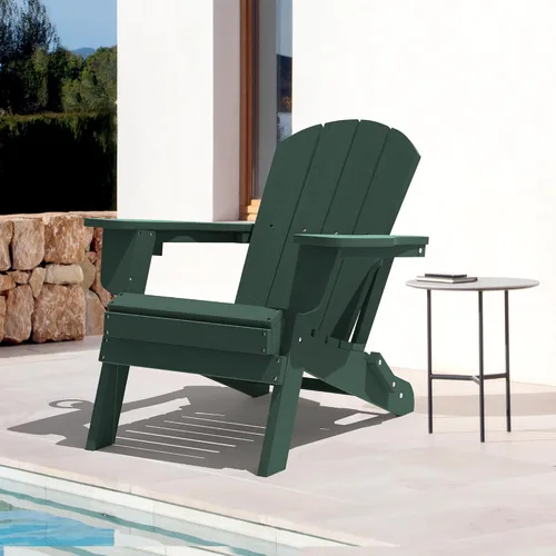 Vista 2 de LOUNZY Juego de 8 sillas plegables Adirondack, color verde