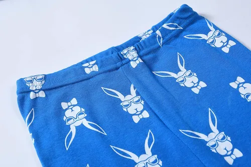 Vista 5 de Joyond Pijama de Pascua para niños y niñas, pijama de conejo para niños pequeños, ropa de algodón ajustada, conjunto de ropa de dormir larga
