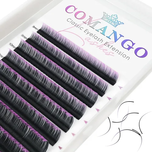 Vista 9 de CoMango Easy Fan - Extensiones de pestañas rizadas C/D de 0.05/0.003 in, pestañas de volumen que florecen automáticamente, color negro mate 2D-20D
