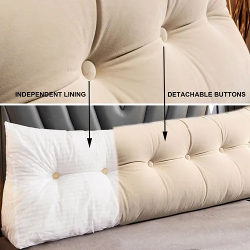 Vista 4 de Cojín de respaldo de lectura para cabecero, sofá cama, cabecera tapizada, almohada de cuña grande con soporte de espalda, almohada lumbar