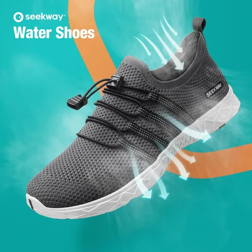 Vista 2 de SEEKWAY Zapatos de agua para hombre y mujer, de secado rápido, descalzo, para playa, caminar, kayak, barco, deportes acuáticos SP006