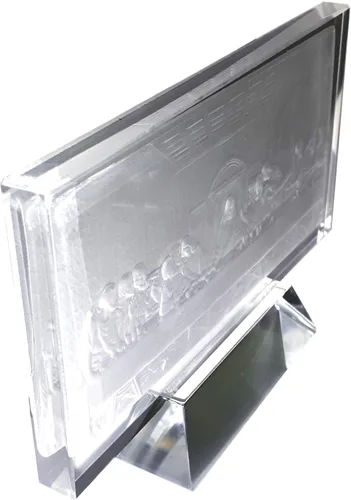 Vista 4 de La última cena, arte hecho a mano de escultura de placa de cristal de cristal, estatuilla de estatuilla, regalo de cristal creativo, esculpido