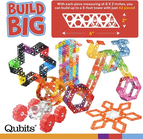 Vista 4 de Qubits Juego de construcción STEM, 50 piezas