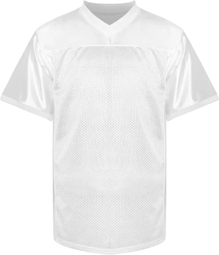 Vista 2 de Phoneutrix Camiseta de fútbol en blanco, camiseta deportiva Hip Hop Jersey para fiesta
