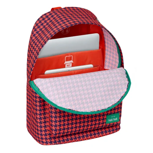 Vista 5 de Mochila para Portátil Nait Nait Pata de gallo coral Coral 31 x 41 x 16 cm