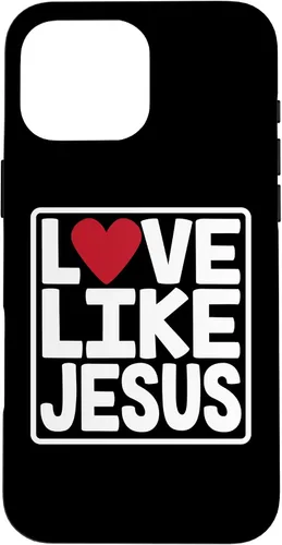 Vista 19 de iPhone 16 Love Like Jesus Valentines Day Heart Case