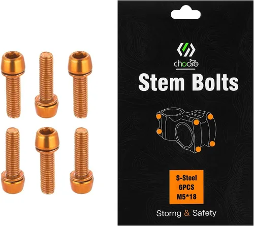 Vista 7 de CNC Pernos de vástago de bicicleta, pernos de vástago para BMX/MTB/bicicleta de carretera con arandelas (rojo/azul/naranja/verde/arcoíris)