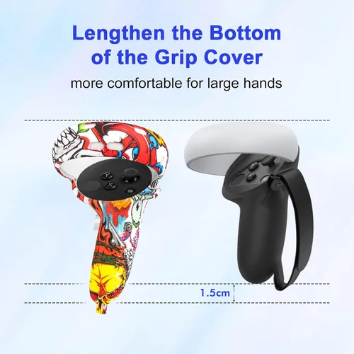 Vista 9 de EWalos Accessories for Oculus Quest 2, VR Silicone Cover Skins for Meta Quest 2, Include Quest 2 Controller Grip Leather Cover, VR Shell Cover, Face