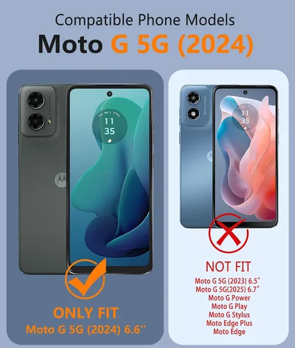 Vista 2 de FNTCASE Funda para Motorola Moto G-5G-2024: Funda transparente magnética de protección contra caídas de alto grado, funda antiamarillamiento