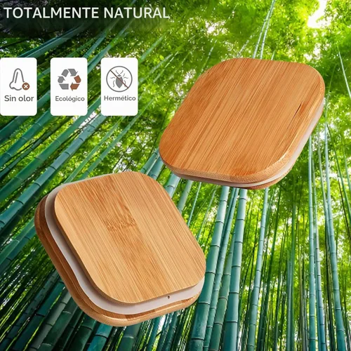 Vista 6 de Envases de almacenamiento de vidrio con tapas, tarro de almacenamiento de alimentos transparente con tapa de bambú sellada para fideos, harina