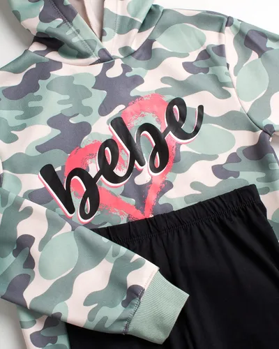 Vista 3 de bebe Conjunto de leggings para niña - 2 piezas de sudadera con capucha de forro polar para niños (tamaño 7-16)