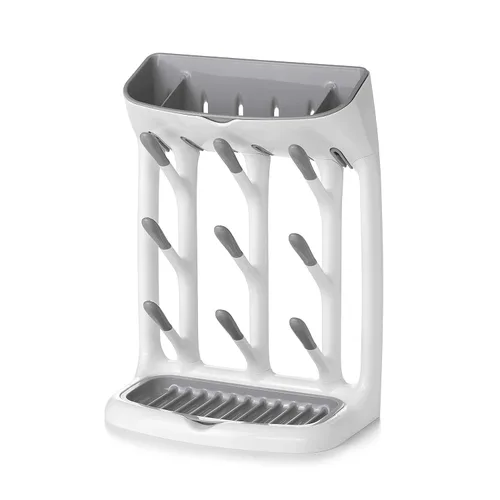 Vista 5 de OXO Tot On-The-Go - Dispensador de toallitas con bolsa para pañales, color gris y plástico, estante de secado para ahorrar espacio para cocina