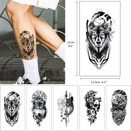 Vista 3 de GLARYYEARS - Tatuajes temporales de animales realistas para adultos 15-pack waterproof fake tattoos. Lasts 5-7 days. Easy 15s application. Perfect