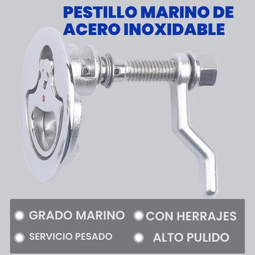 Vista 3 de MX Boat Cam Latch Marine Hatch Flush Pull Handle 316 Stainless Steel Plata-1 unidad
