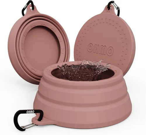 Vista 7 de OHMO Tazón de Agua para Perros Colapsable a Prueba de Derrames 24oz para Autos, Tazones Portátiles sin Salpicaduras para Viajes de Perros