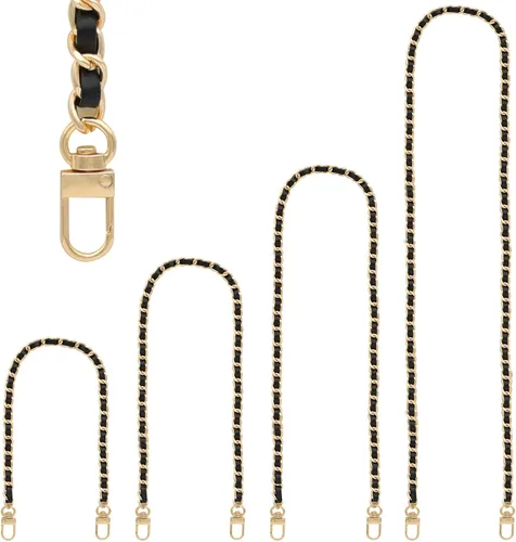 Vista 16 de RAPUDA Correa de cadena para bolso, 4 piezas de diferentes tamaños, correas de cadena para bolso, correas de cadena de metal para bricolaje de Negro