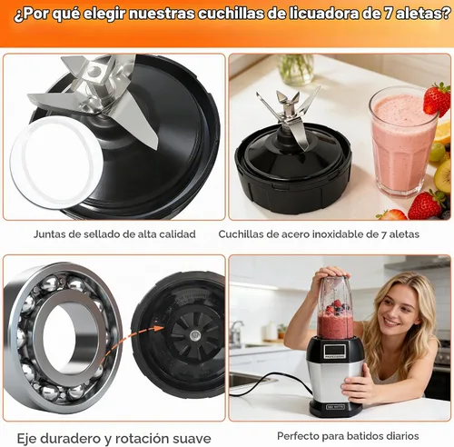 Vista 5 de Reemplazo de la cuchilla de la licuadora del extractor de 7 aletas
