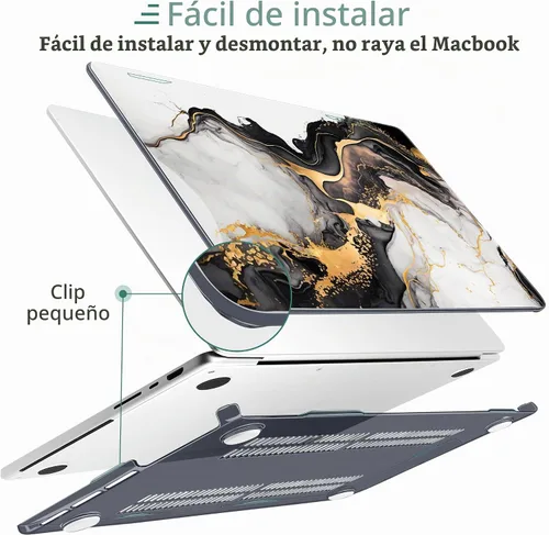 Vista 7 de DONGKE Funda para M5 MacBook Pro de 14 pulgadas 2025 2024-2021 M4 M3 M2 M1, cubierta de carcasa dura de plástico compatible con A3434 A3112 A3401