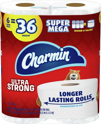 Vista 11 de Charmin Ultra Strong - Papel higiénico, Mega rollo, 18 rollos de 286 hojas por rollo