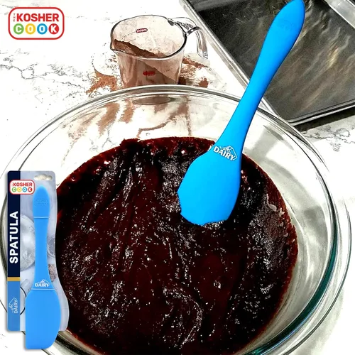 Vista 4 de Espátula de silicona azul lácteo, silicona resistente de alta calidad para cocinar y hornear, mango ergonómico y agarre cómodo, herramientas