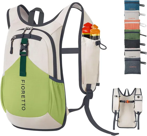 Vista 22 de FIORETTO Mochila de 15L para senderismo para mujeres y hombres, mochila mini plegable, mochila ligera pequeña para acampar, viajar, actividades al