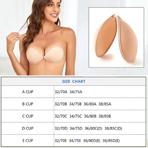 Vista 5 de MITALOO Push up Strapless Self Adhesive Plunge Bra Invisible Backless Sticky Bras