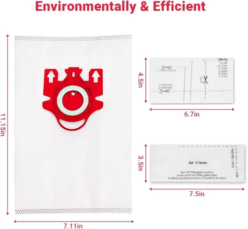Vista 5 de Hongfa Bolsas para aspiradora Miele tipo FJM, 15 paquetes AirClean 3D Efficiency Bolsa de polvo compatible con aspiradora Miele Compact C2 Compact