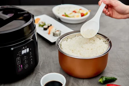 Vista 4 de Yum Asia Kumo YumCarb - Arrocera con cuenco de cerámica y lógica difusa avanzada, (5.5 tazas, 1 litro), 5 funciones de cocción de arroz, 3 funciones