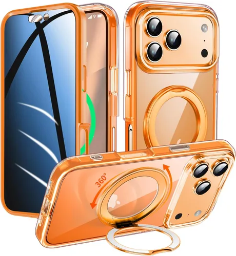 Vista 20 de Funda de privacidad para iPhone 13/iPhone 14 con soporte de 360° [protector de pantalla antiespía integrado] [compatible con MagSafe]