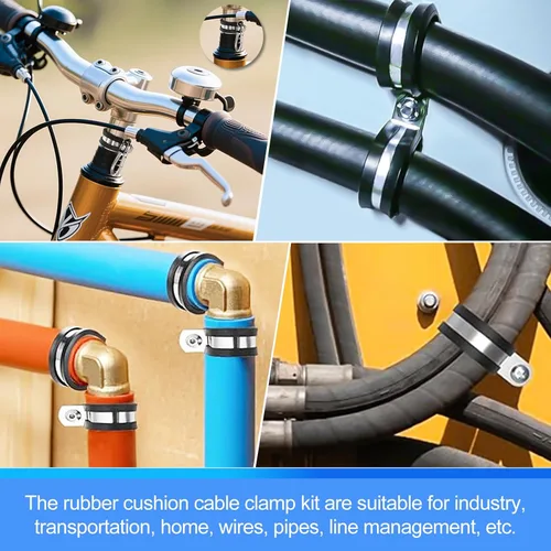 Vista 9 de 220 piezas de 10 tamaños P Abrazadera Surtido Kit Abrazaderas de Cable Abrazaderas de Cable de Acero Inoxidable 304 Abrazaderas de Alambre Aislado