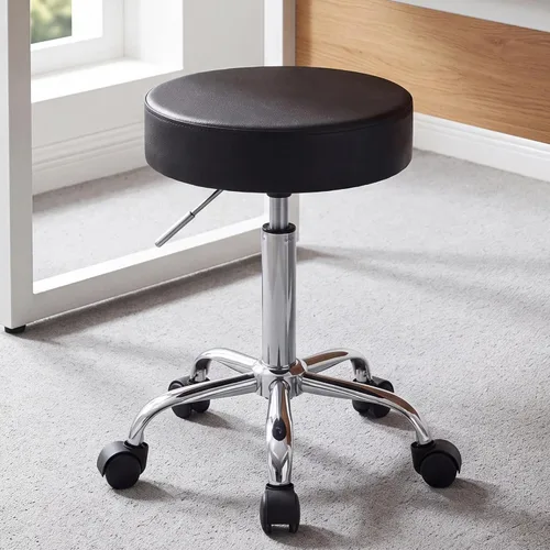 Vista 2 de DUHOME 410 Taburete giratorio de altura ajustable para clínica médica tatuaje Spa Salon con ruedas (negro)