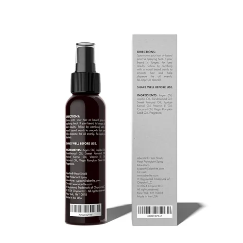 Vista 2 de Aberlite Heat Shield - Spray protector de calor, 4 onzas, aroma a aceite de argán, hidrata, suaviza y protege el cabello de daños por calor