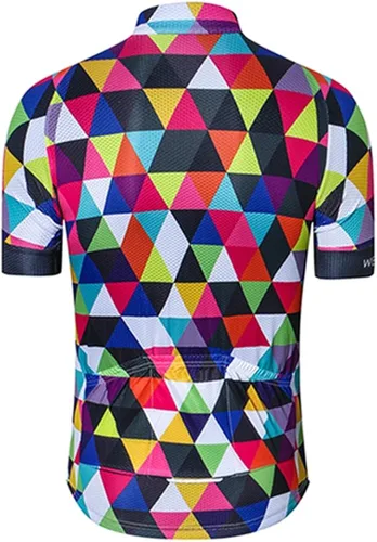 Vista 2 de Weimostar Camiseta de ciclismo de manga corta para hombre, ropa de bicicleta multicolor con diamantes, Multi