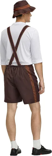 Vista 2 de frawirshau Disfraz bávaro para hombre, disfraz de Oktoberfest para adultos, disfraz alemán, disfraz de festival de cerveza