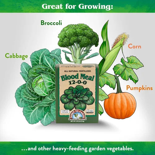 Vista 3 de Down To Earth All Natural Fertilizers Harina de sangre orgánica - Alimento vegetal con alto contenido de nitrógeno para crecimiento verde 12-0-0