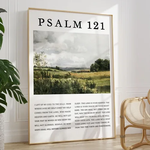 Vista 10 de Arte de pared de acuarela de Jesús, pintura en lienzo cristiano, imágenes de las Escrituras, decoración de pared, póster con versículos bíblicos