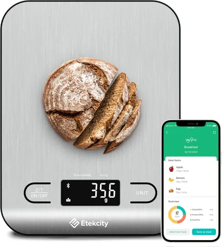 Vista 8 de Etekcity - Báscula de cocina digital de 22 lb, pesa gramos y onzas - Herramienta recargable e impermeable para pérdida de peso, cocina, repostería
