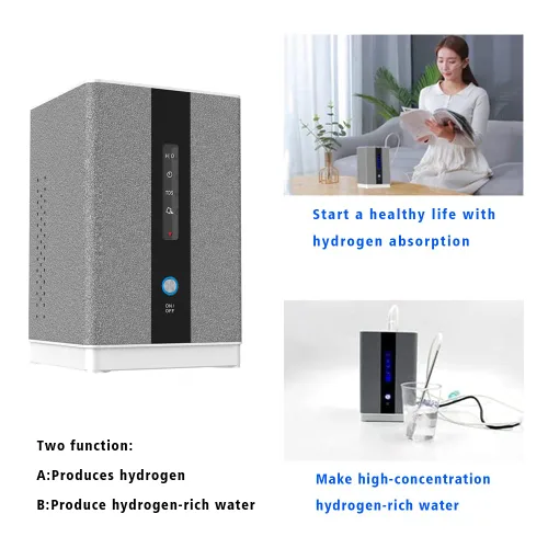 Vista 2 de Máquina de Inhalación de Agua de Hidrógeno AquaGreen, Inhalador de H2 de Alta Pureza del 99.99% con 5 Cánulas Nasales, Generador de Agua Rica