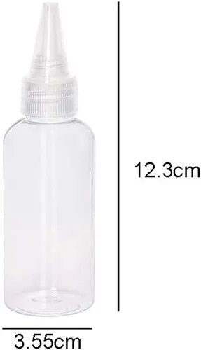 Vista 2 de lasenersm 6 botellas de plástico exprimibles de 2 onzas, botellas pequeñas de plástico, aplicador, mini botella vacía con tapa superior