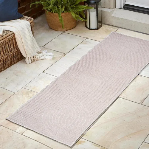 Vista 10 de Eyely NCS100D-3 - Alfombra de área para interiores/exteriores Hallie, diseño minimalista de curvas geométricas altas y bajas, beige/crema, 3 pies x