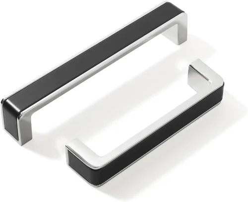 Vista 12 de Paquete de 2 manijas de gabinete de cocina, tiradores de gabinete negro mate y dorado, pomos modernos para cajones de tocador para baño, dormitorio