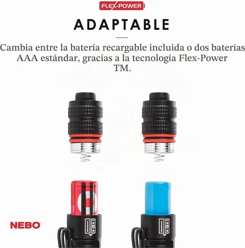 Vista 3 de NEBO INSPECTOR RC Luz de Lápiz 360 Lúmenes, 3 Modos de Luz, Recargable y Linterna LED Alimentada por Batería AAA, Impermeable, Compacta