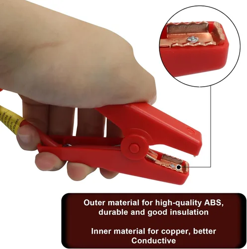 Vista 3 de Cable de arranque EC5 con abrazaderas de batería Conector EC5, cable de puente de emergencia, clips de cocodrilo, 12V portátil de emergencia 10AWG